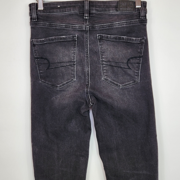 American Eagle Long Highest Rise Jegging Crop Next Level Stretch Black 6 Long - Picture 6 of 9